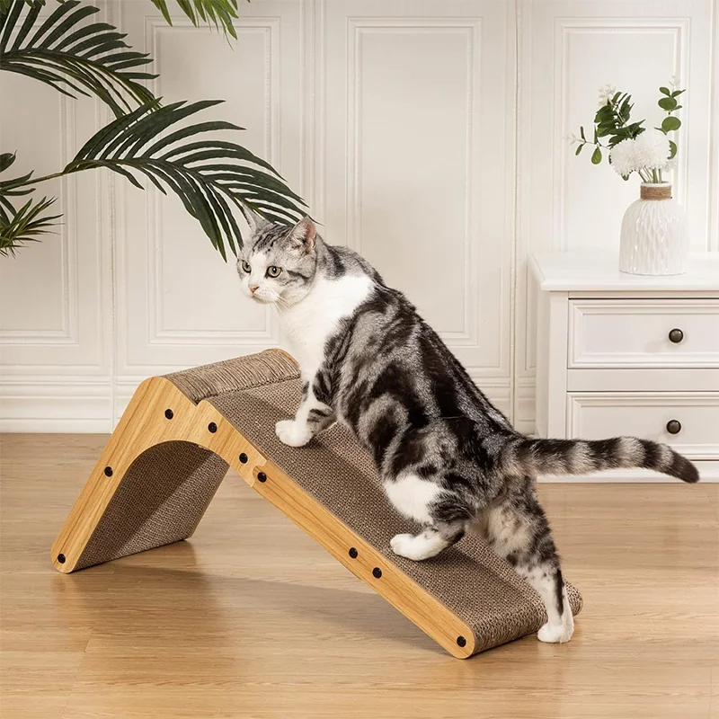 Custom Cat Scratching Pad Corrugated Cardboard L Shape Interactive Toys ...