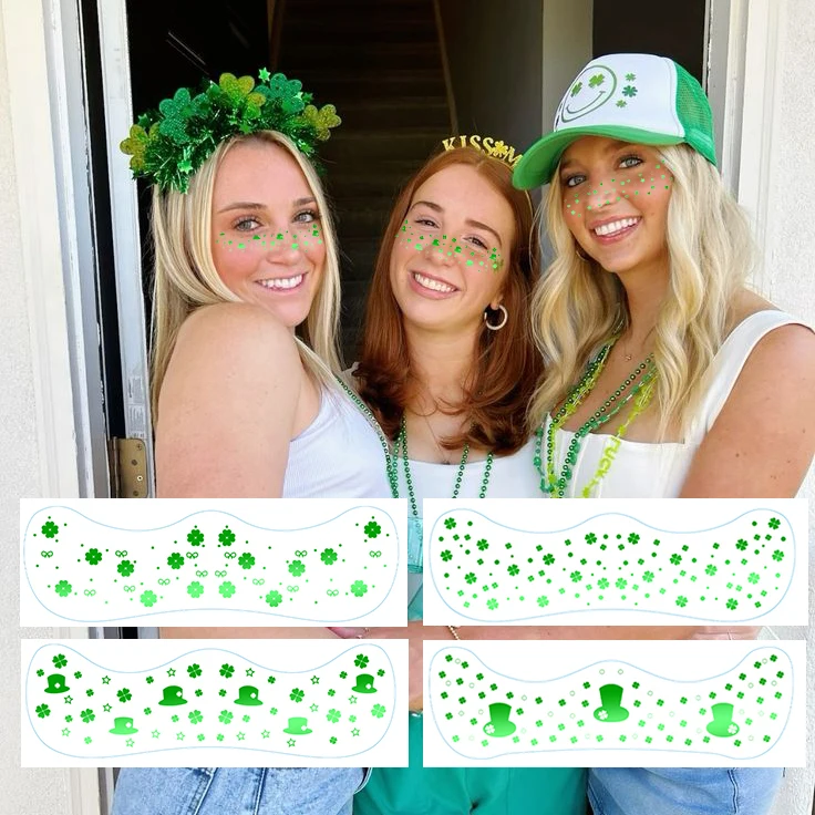 Set Accessori Per Festa Di San Patrizio – 2 Fasce, 6 Occhiali, 4 Collane Con Perline E 4 Tatuaggi Temporanei, Decorazioni A Tema Verde Con Trifoglio
