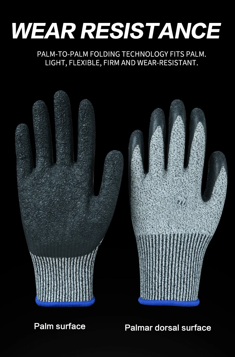 General Purpose Hand Gloves Latex Coated Protection Work Glove Anti Cut