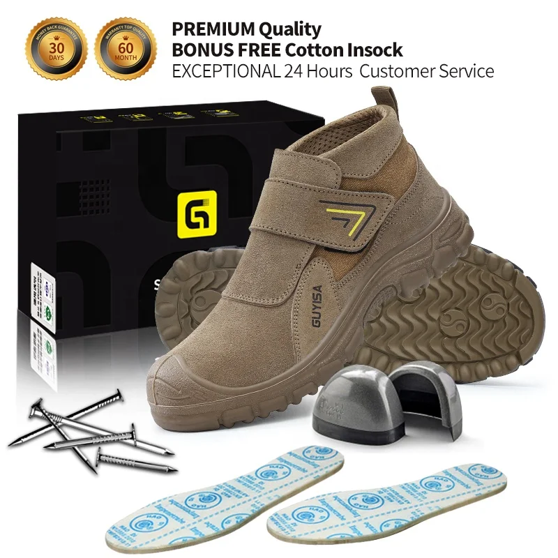GUYISA Factory Direct Men's Work Boots Welding European Standard Steel Toe Anti-ironing Work Boot