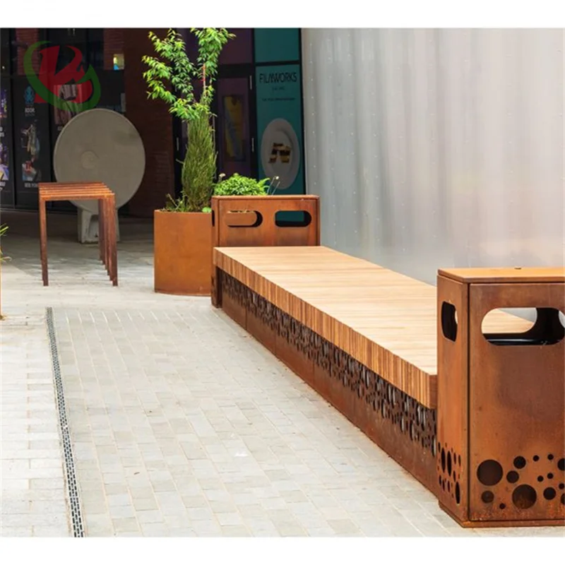 Садовый модный металлический цветочный горшок corten