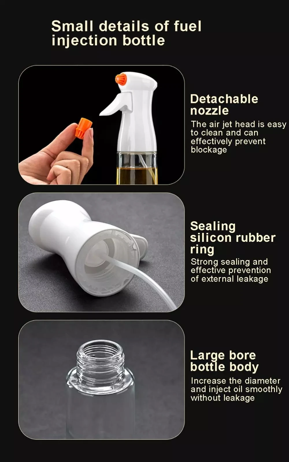 New Arrival 200ml Olive Oil Spray Bottle Durable Cooking Oil Plastic