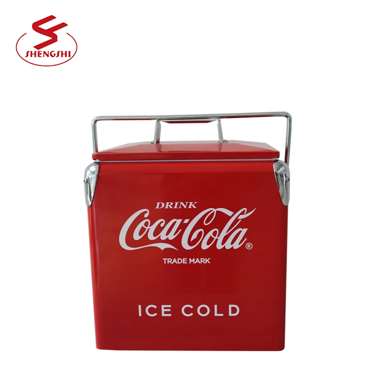 13L Custom Vintage Picnic Beach Camping Metal Ice Cooler Portable Retro Cooler Box