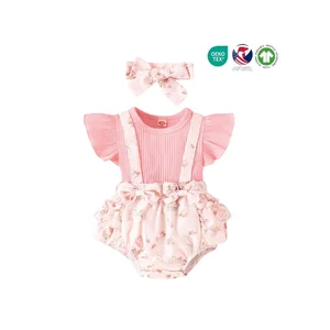 Toddler Rompers Baby Item One Pieces Playsuits Jumpsuit Bodysuits Gift Set 2PCS Plain Baby Rompers