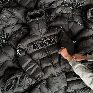 Salati Custom Designer Printed Oversized Zip up Warm Padded Quilt Bubble Puffer Winter Homme Snowboards Jacket Men's Down Coats gallery 2