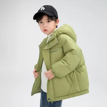 Hot Selling Detachable Hooded down Jackets for Kids Long Winter Clothing with Waterproof and Warm Features