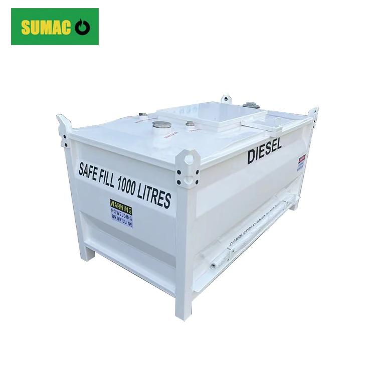 SUMAC Mobile 8000L 4500L 1000 Liters Transfer Cube Portable Diesel Storage Ibc Carbon Steel Fuel Tank For Generator Sale For