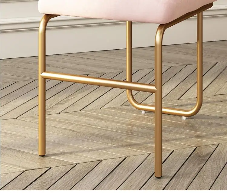 modern vintage high quality gold frame light luxury iron velvet golden dining chair