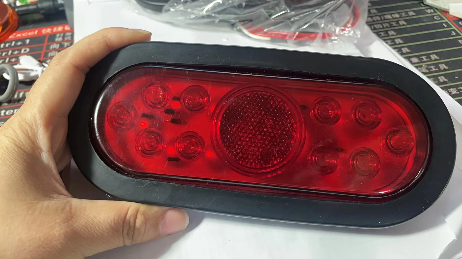 6 Inch Oval Trailer Led Brake Tail Lights Waterproof 12v With Reflector Stop Rear Indicator