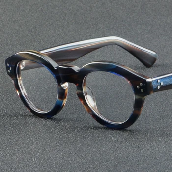 Thick acetate glasses optical frames Vintage round women fashion acetate eyewear