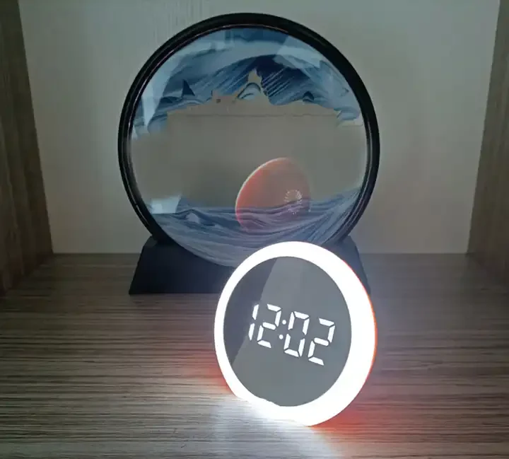 Custom Smart LED Digital Display Clock Mirror Table Alarm Clock With Snooze Bedside Table Lamp for Children Bedroom