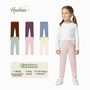 Super Quality Custom Color Kids Knitted Children's Girl Clothing Elastic Waistband Children's Long Girls Pants
