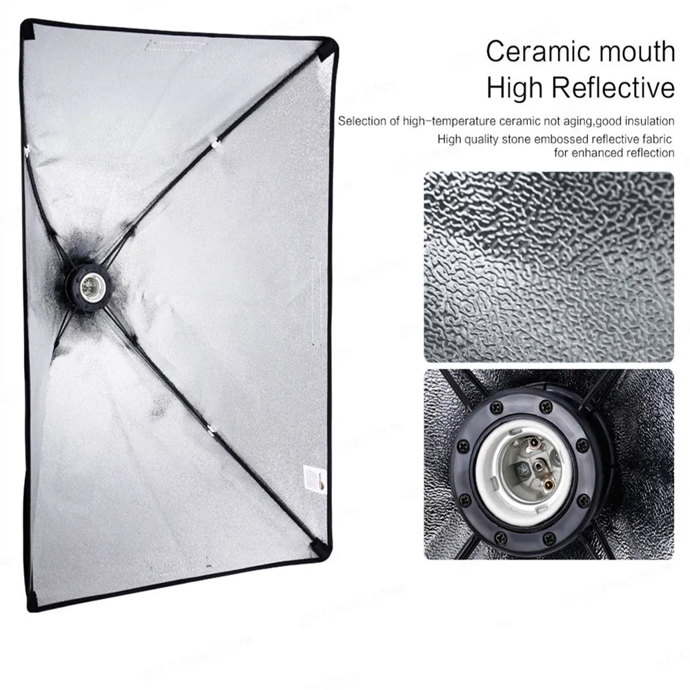 2pcs 50x70CM Photography Softbox Lighting Kits Professional Continuous Light System Equipment For Photo Studio