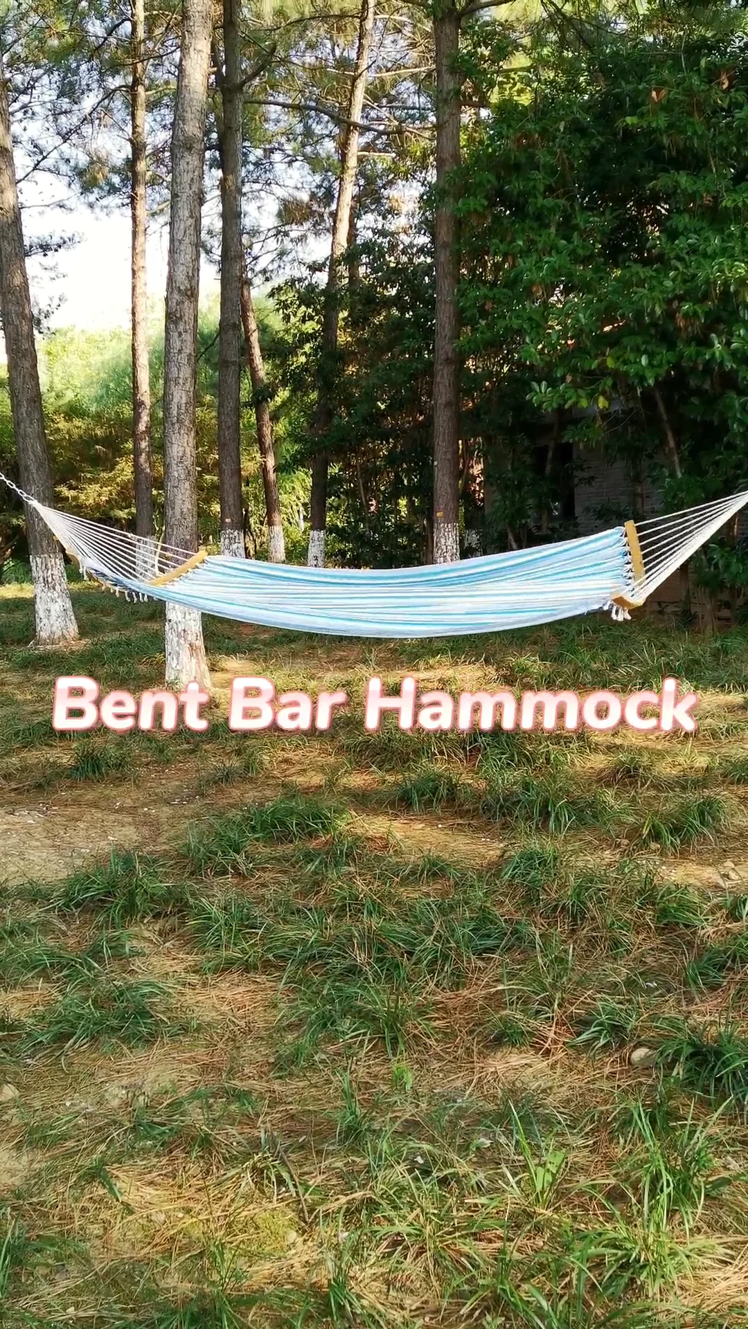Curved Wood Rod Hammock,Garden Camping Hammock,Portable Hammock