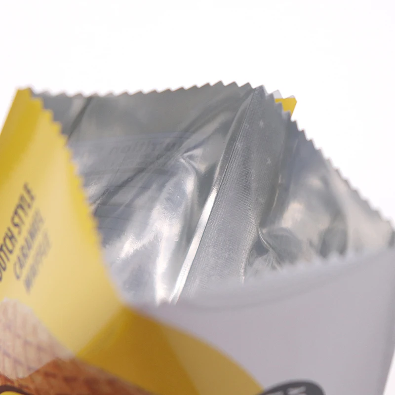 Custom Packaging & Logo Printing Small Yellow Plastic Mylar Bag Pouch Moisture Proof Back Seal Snack Biscuit Packing Bag