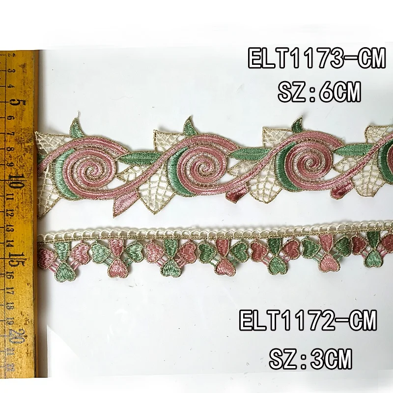 Multicolour Polyester Net Mesh Cross Stitch Embroidery Lace Trim Applique Border New Design for Shoes Bags & Clothes Accessories