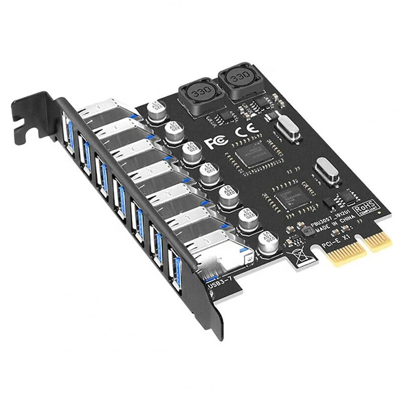 NEC720201 PCI-E PCIE Express на 7 портов USB-3 0 адаптер карта для настольного компьютера Usb-карта