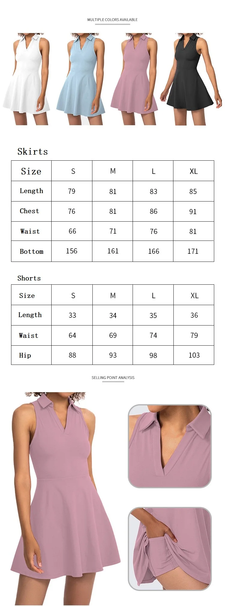 Vedo Golf Clothing Dropshipping Custom Logo Nylon Yoga Workout Clothing Athletic Women Tennis