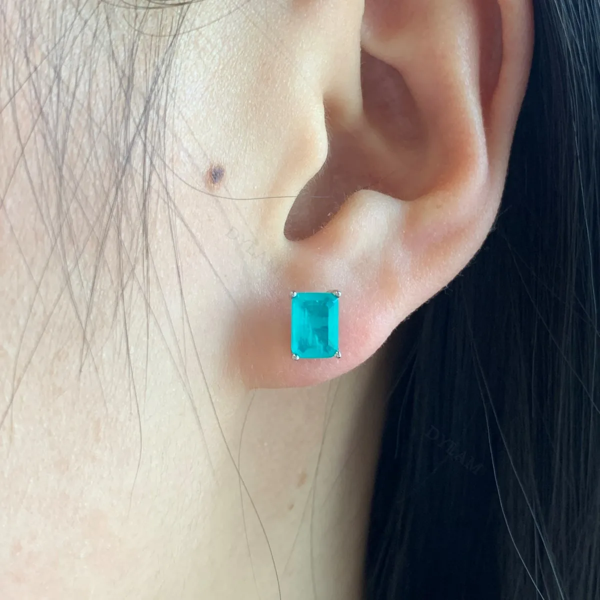 KAKODIY Classic Design Boutique Jewelry Rhodium Plated 925 Sterling Silver Rectangular Emerald Cut 5A Cubic Zirconia Stud Earrings Women detail 3