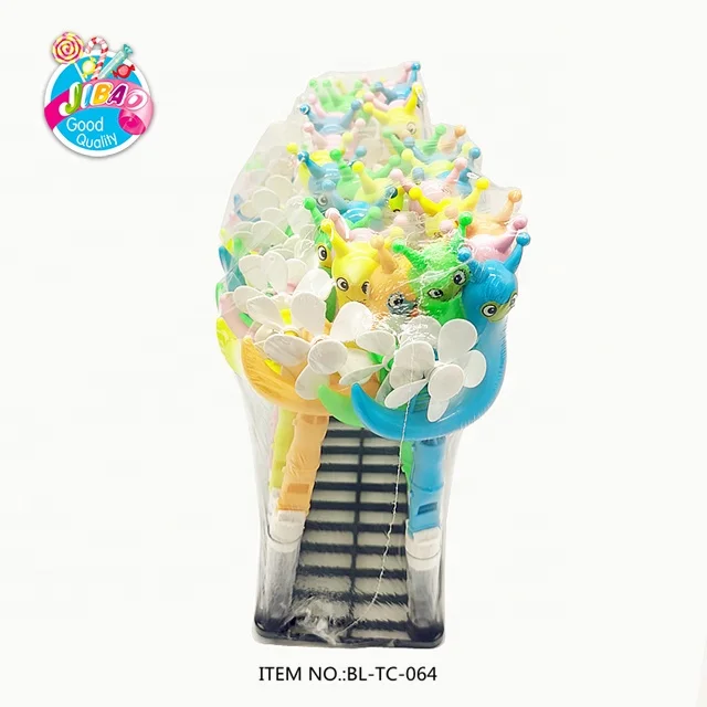 Multi-Color Plastic Funny Whistle Cartoon Animal Snail Shape Windmill Fan Toy Candy