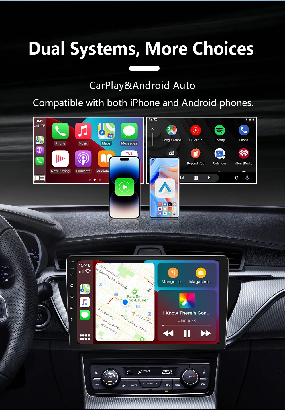 Automatic Connection Wireless CarPlay Adapter - 2 in 1 Plug and Play Smart Box for Cars