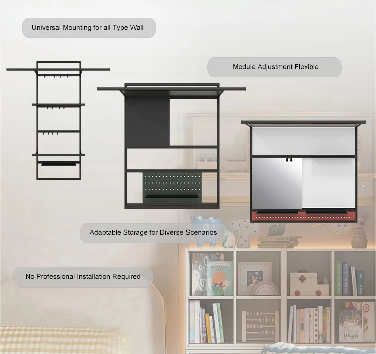 New Product  Aluminum Alloy Multi-Tier Wall-Mounted Storage Rack-Durable Large Capacity for Kitchen Workshop & Living Room details