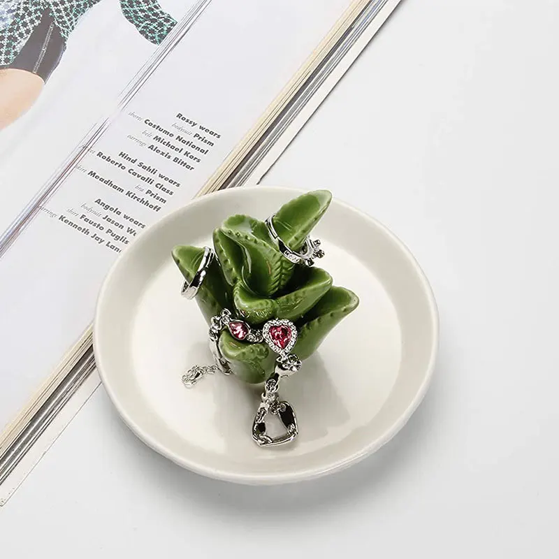 Beliebter Keramik-Aloe-Ringhalter mit Dekorativer Weier Schale,  Kaktus-Ringhalter fr Schmuck| Alibaba.com