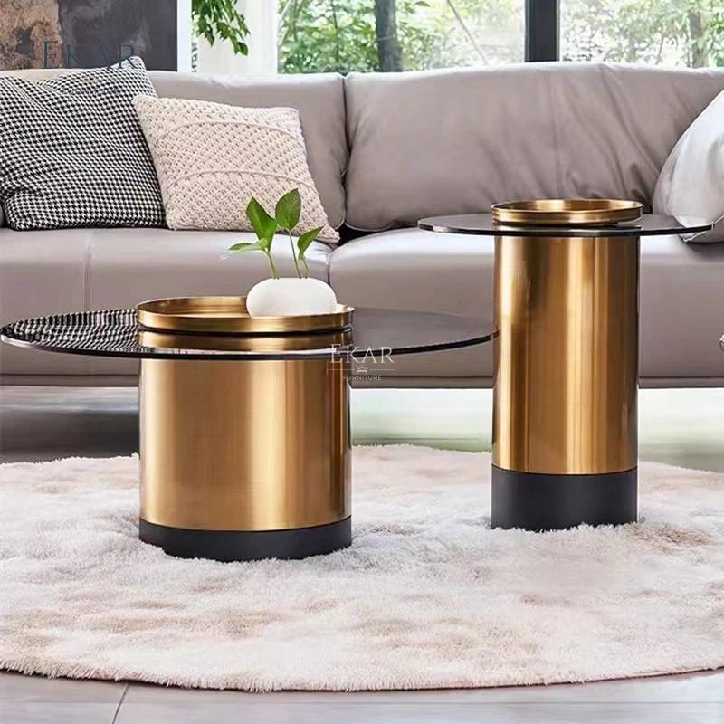 product new design modern coffee table stainless steel base glass coffe table luxury coffee tables-59