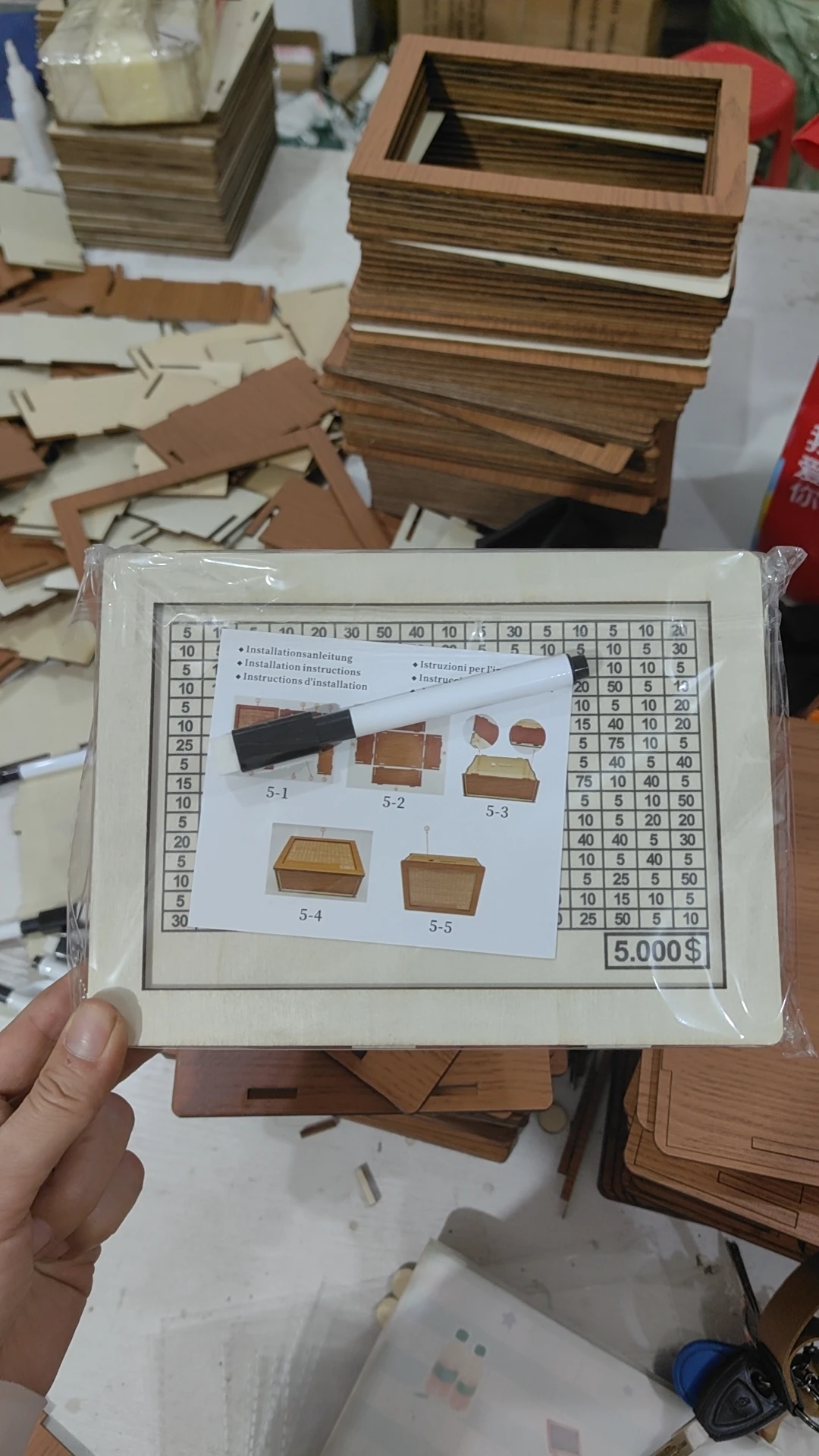 Wooden Money Box with Target Checking for Money Saving Usage Money Box