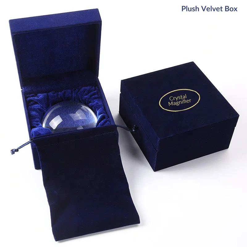Crystal Glass Dome Magnifier Paperweight Glide Magnifying Sphere Lens