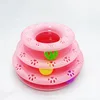 Rueda giratoria para gatos de tres capas, bolsa OPP rosa