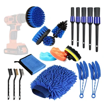 Factory Price Car Wash Interior Automatic Brush 20 Pcs Cleaning Brush Set For Car Care