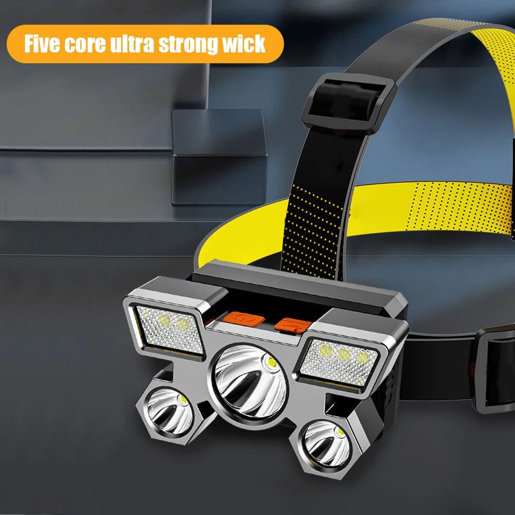 New Arrival Portable LED Mining Headlamp Waterproof Rechargeable 90 Degree Pivotable Night Running Flashlight