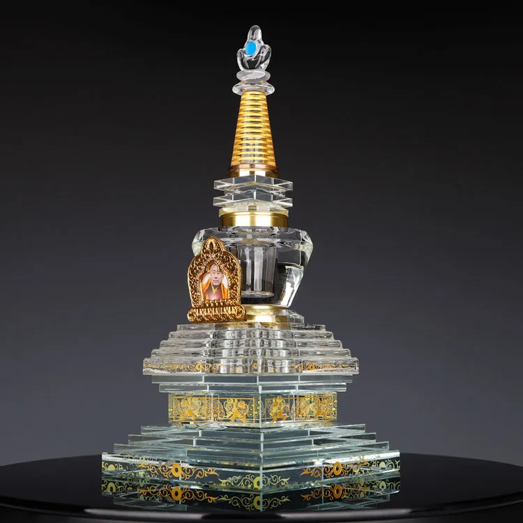 Wholesale Customize Figurane Temple Tower Quartz Large Glass Crystal Towers factory