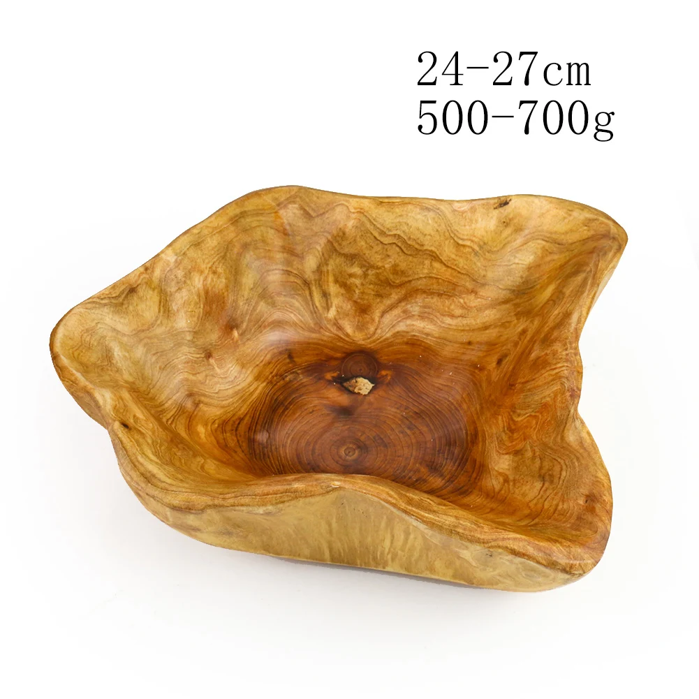 High Quality Factory Direct Sale Creative Wood Bowl Root Carved Bowl Handmade Natural Real Wood  Wooden Salad Bowl