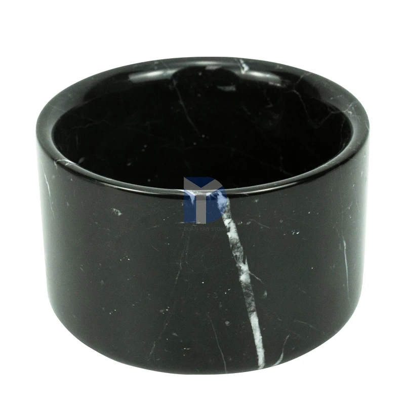 Cylinder Marble Candle Container Polishing Marble Stone Candle Jar