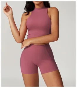 Ladies Customizable Yoga Jacket Tights Quick Dry Adult Sports Vest Fitness Clothing Breathable Sustainable Spandex Short Unique