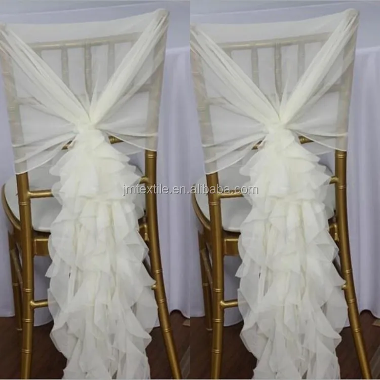 Wholesale Fancy Milk Gauze /chiffon Chiavari Variy Chair Sashes Spandex