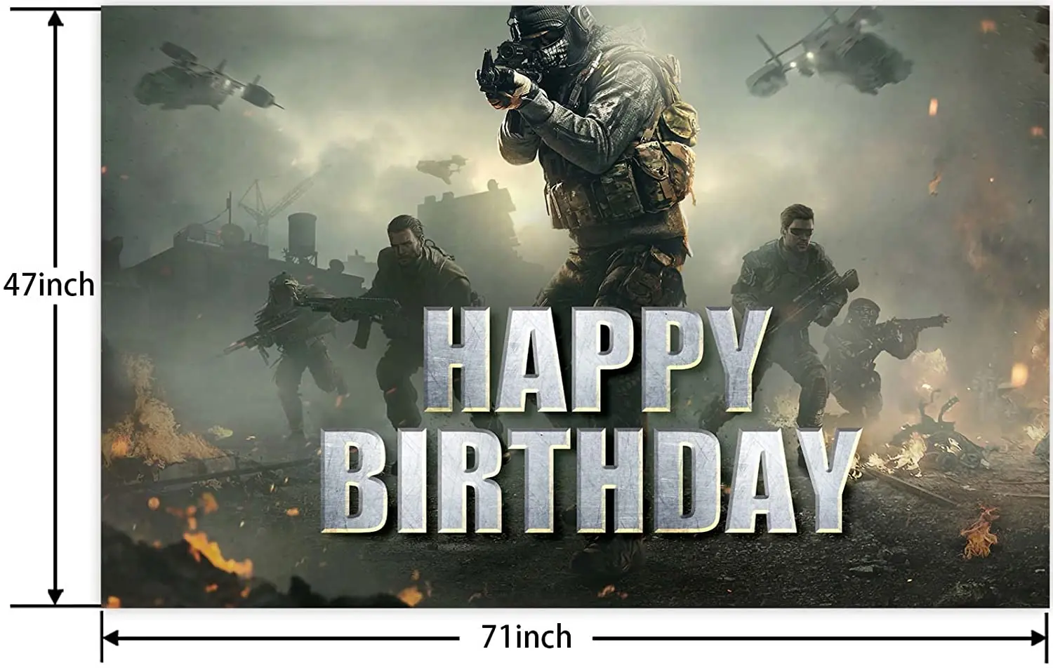 Warrior Photo Banner Backdrop Flag Background Door Cover Porch Photo Props  Modern Warfare Theme Decor for 1st Birthday, image size:1500x952