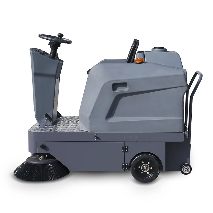 Driving Road Sweeper Ride on Electric Automatic Floor Sweeper With Spray Street Dust Vacuum Cleaner