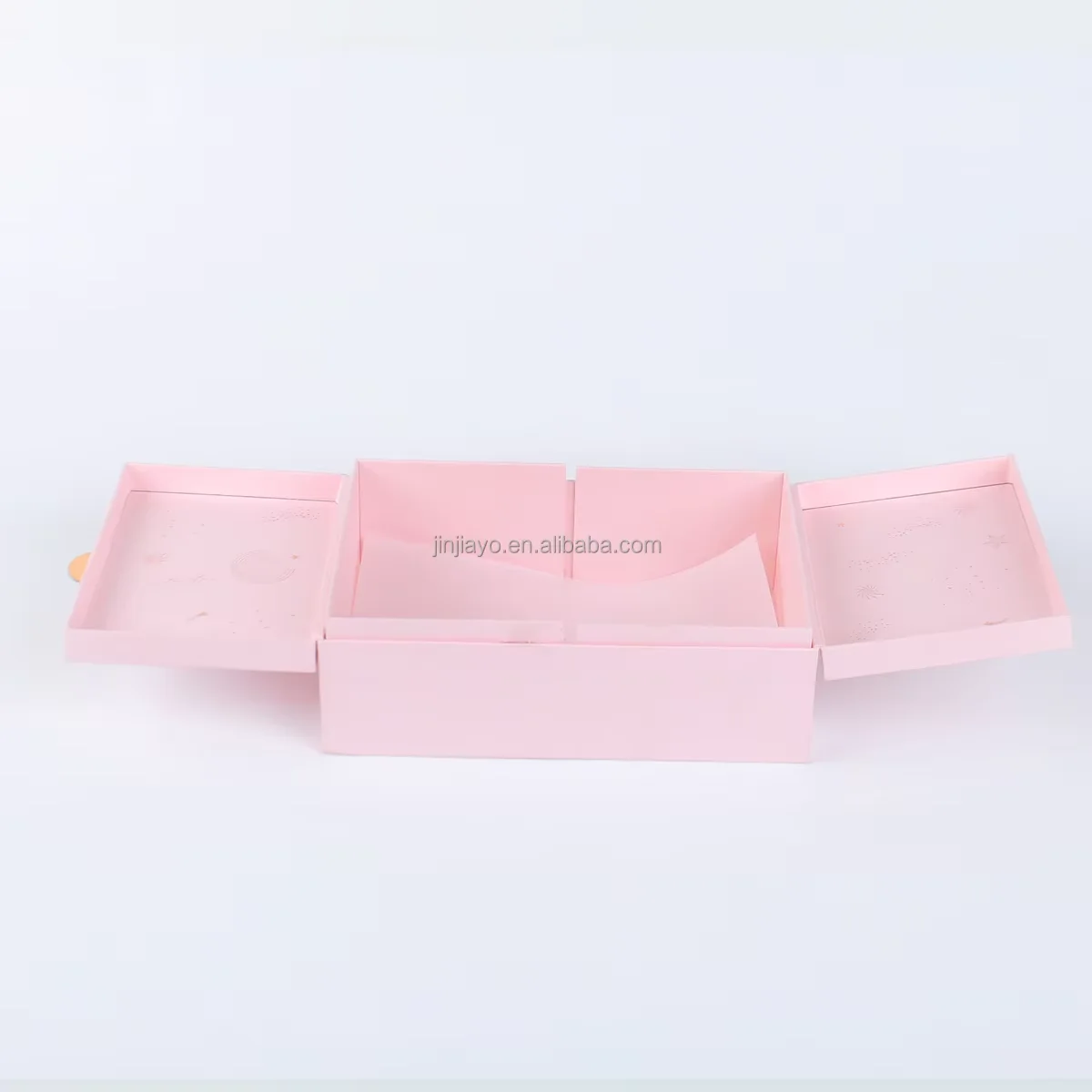 תיבת אריזת מתנה מותאמת ליום האהבה, דפוס זהב חם, תיבה מגנטית ממוחזרת עם עיצוב פתיחה כפולה וסגירה ממופנחת