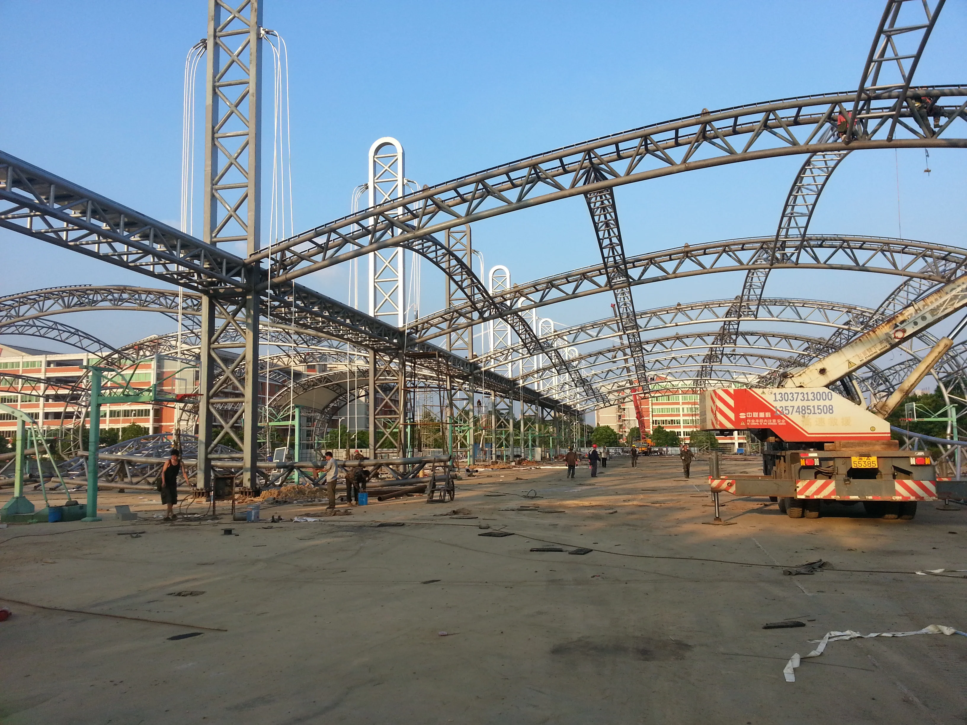 Beautiful Large Span Steel Truss Building Prefabricated Design Light Steel Structure Bending Cutting Welding Processing Services