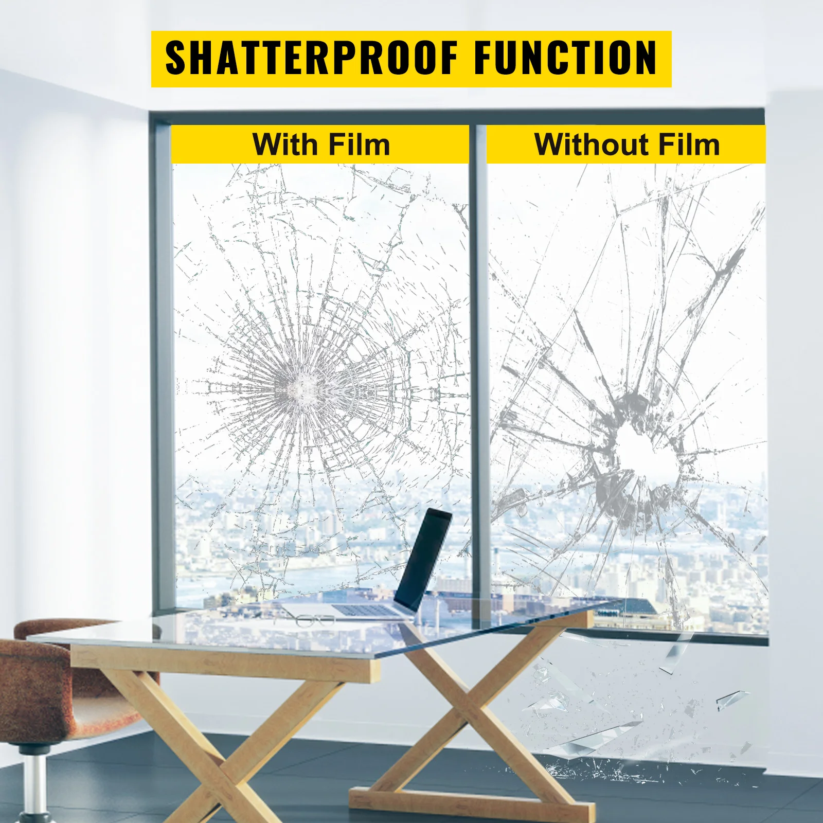 Explosion Proof 8 Mil Safety Window Films - Clear Protection