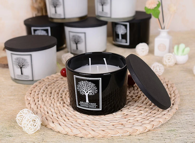 Hot Sells Luxury It Burns For 30 Hours Glass Bottle 3 Wick Candle Jars