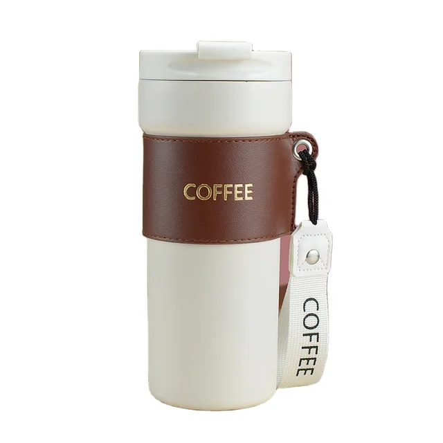 Hot Selling  Fasion New Style Stainless Steel Double-Layer Thermos Cup With Handle Bounce Lid
