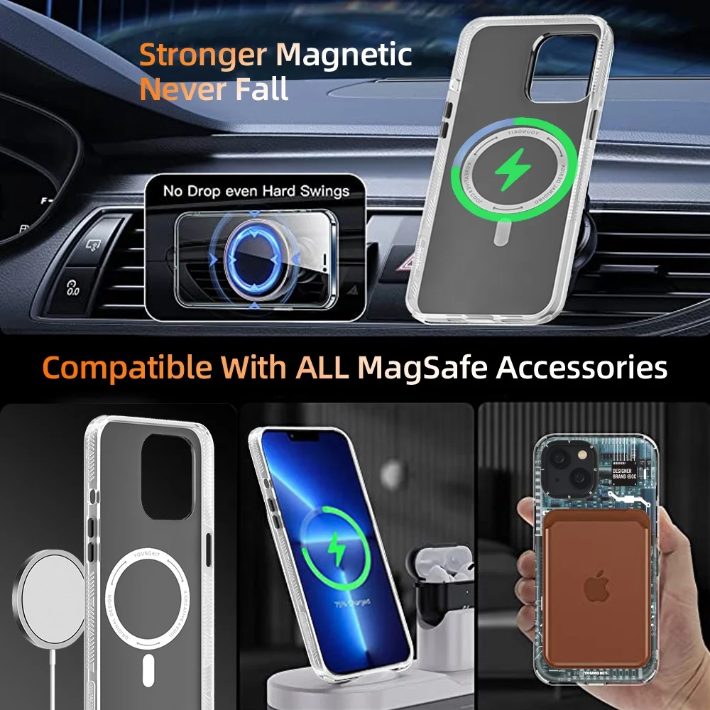 Source Younglit New design For iPhone 13 Pro Max case cover cell mobile  Clear wireless Charger Magnetic designer phone case for iphone on  m.