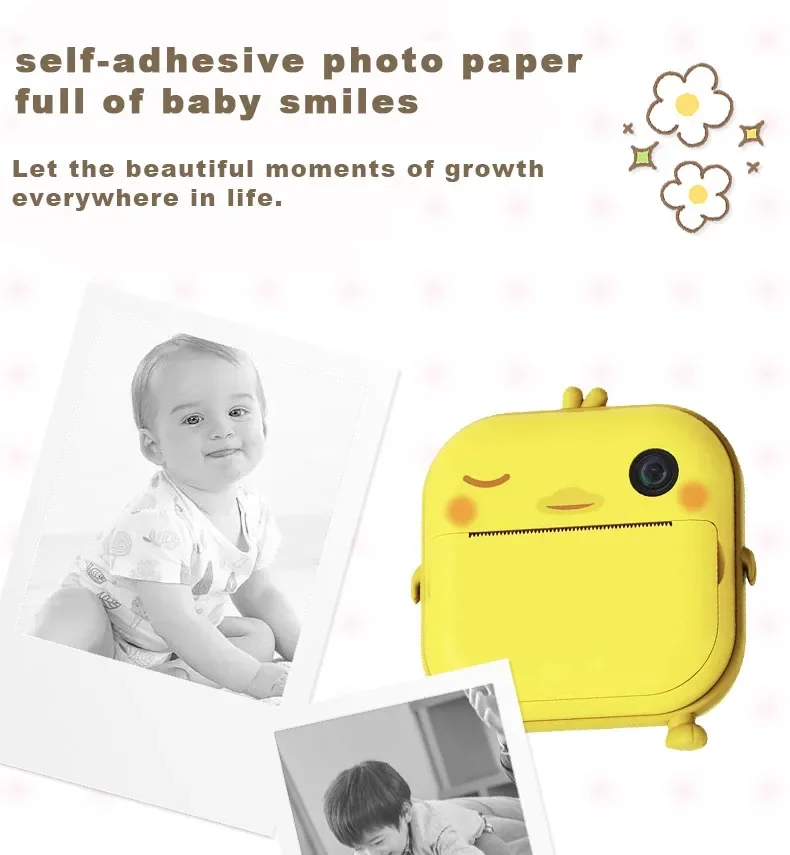 M2 Kids Instant Print Thermal Imaging Camera Child Drawing Digital Photo Toys with MicroSD for Birthday & Christmas Gift