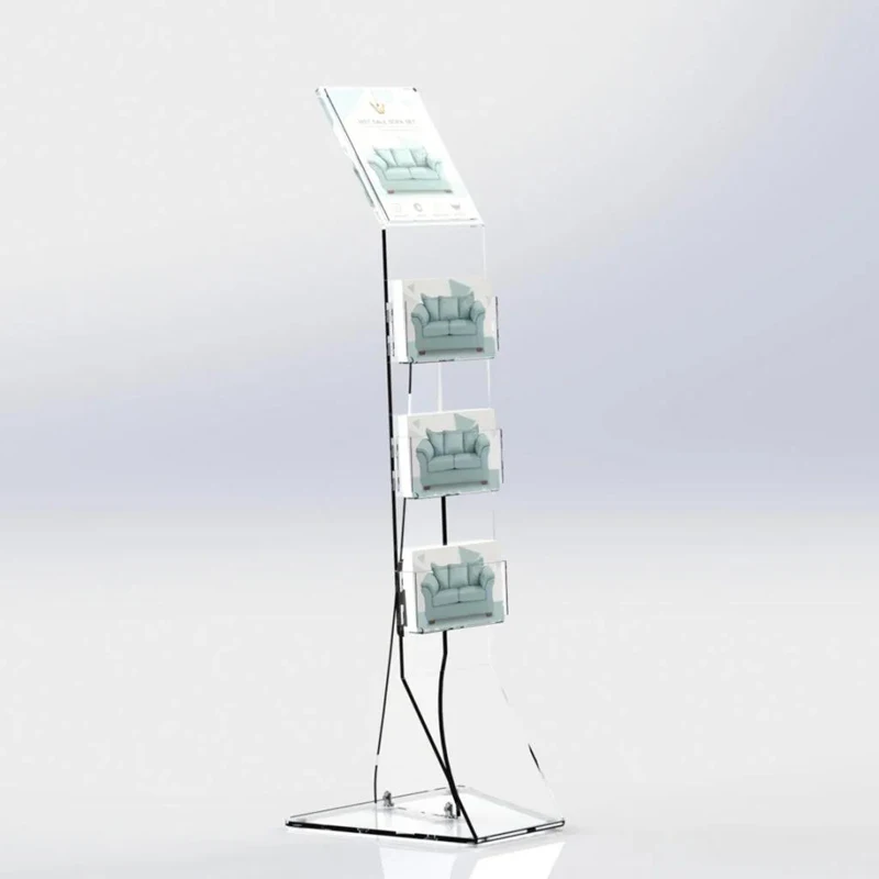 Напольный прозрачный акриловый Органайзер для буклета больницы новый дизайн люцитовая брошюра торгового центра