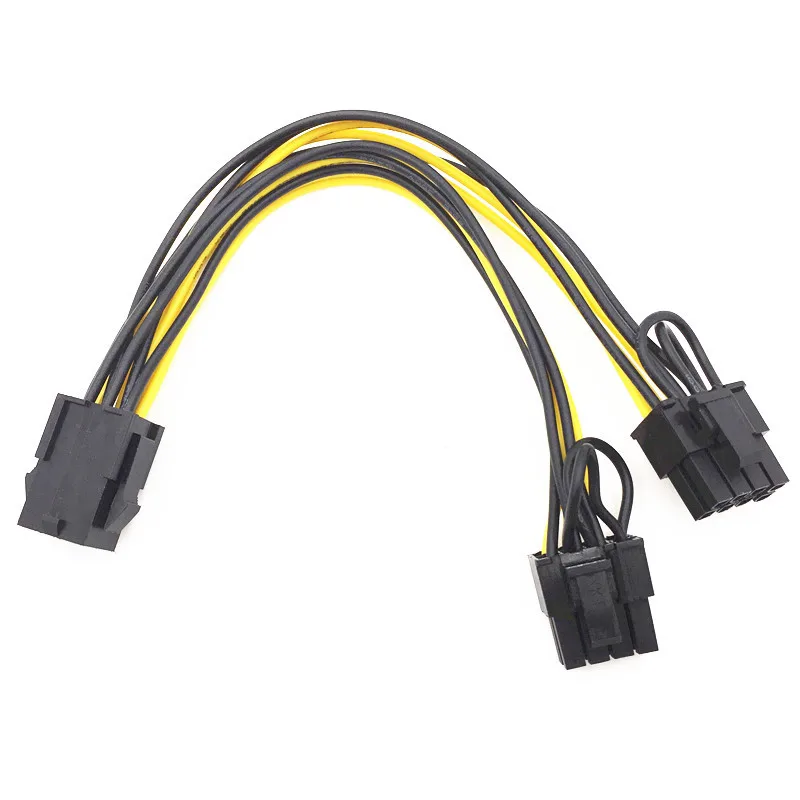 6pin female To Dual 6P male pci-e PCI Express graphics Video Card Power Y Cable