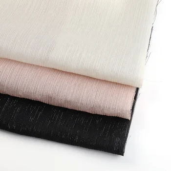 Custom Shiny 100% Polyester Knitted 70GSM Yarn Dyed Lurex Metallic Mesh Woven Print Silk Chiffon Fabric For Women Dress